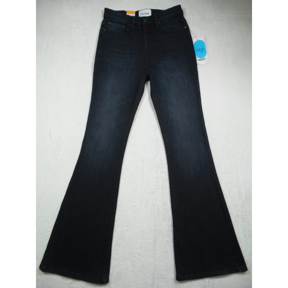 DUER DU/ER Jeans Womens‎ Size 27 Blue Performance Denim Kick Flare Stretch NWT